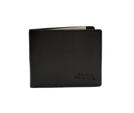 jeep billetera billfold de cuero negro