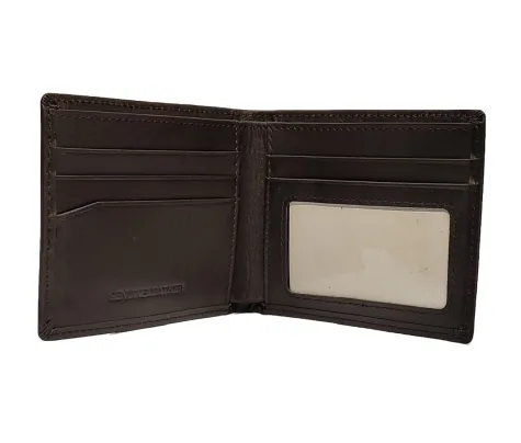 jeep billetera billfold de cuero marron oscuro