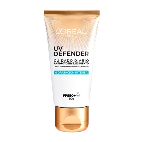 Loreal UV defender protector solar fps50+ hidratación intensa