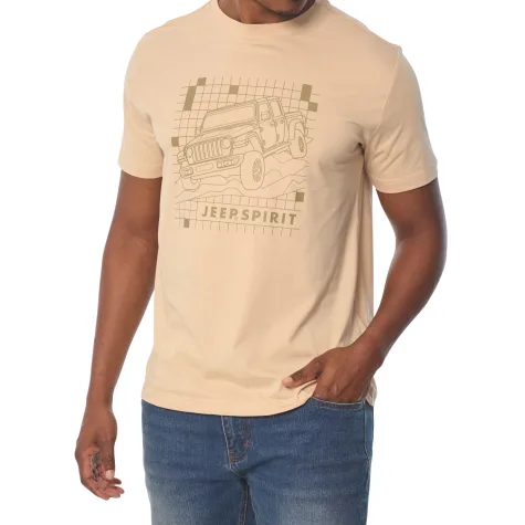 Jeep fashion graphic tee khaki