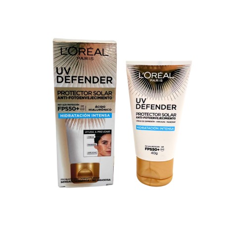 Loreal UV defender protector solar fps50+ hidratación intensa