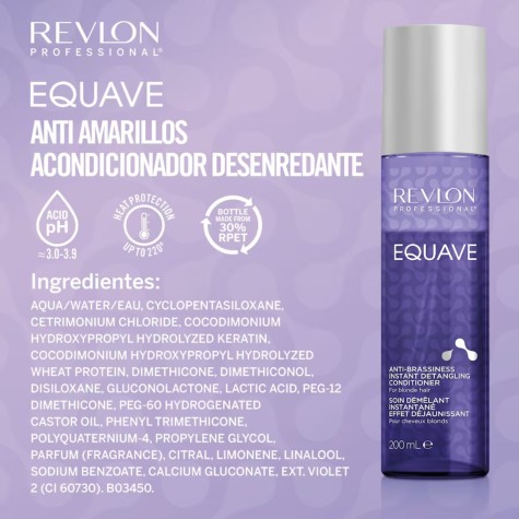 Revlon equave antis-brassiness instant detangling acondicionador en spray para cabello rubio